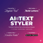 AI Text Styler tool showing text transformation examples from normal to stylish Unicode fonts for social media