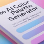 Vibrant Free AI Color Palette Generator interface with text 'Pick a color, generate stunning palettes, export instantly' showcasing its use for designers