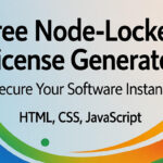 TOP WEB TOOLS Vibrant image featuring the Free Node-Locked License Generator tool with text "Secure Software Instantly" and tools HTML, CSS, JavaScript.