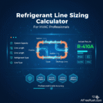 Refrigerant Line Sizing Calculator - Professional HVAC tool for calculating proper refrigerant line sizes based on capacity, length, and refrigerant type