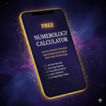 TOP WEB TOOLS Free Numerology Calculator showing destiny number, name analysis and birth date reading tools from AI Free Rush